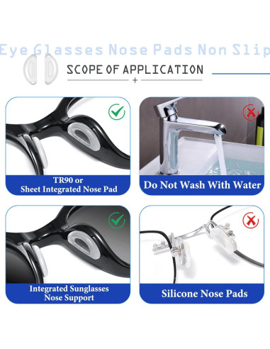10 Pares Almohadillas Silicona Antideslizantes para Gafas