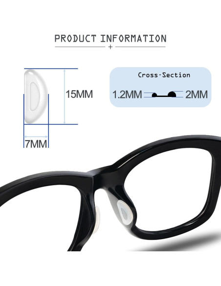 10 Pares Almohadillas Silicona Antideslizantes para Gafas