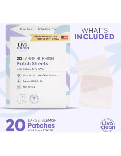 Parches Hidrocoloides Grandes LivaClean 20CT para Acné 2