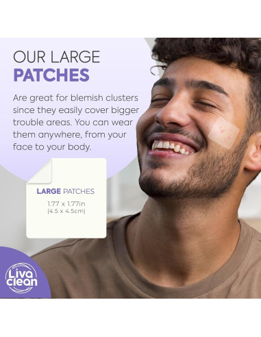Parches Hidrocoloides Grandes LivaClean 20CT para Acné