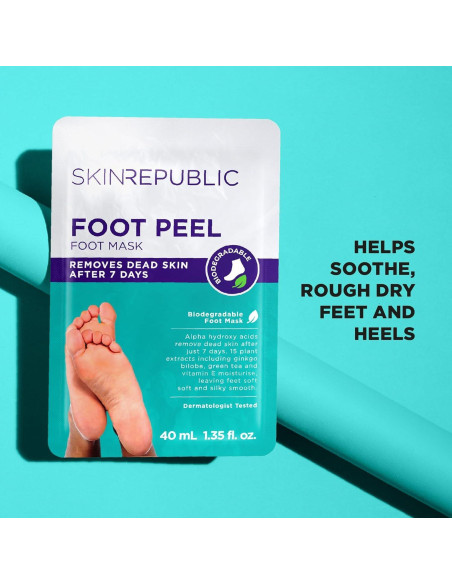 Mascarilla Exfoliante para Pies Skin Republic - 1 Par Biodegradable