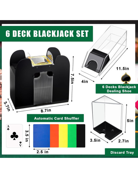 Juego de Casino Aoriher con 300 Fichas y Barajador Automático Juego de Casino Aoriher con 300 Fichas y Barajador Automático