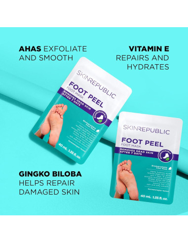 Mascarilla Exfoliante para Pies Skin Republic - 1 Par Biodegradable