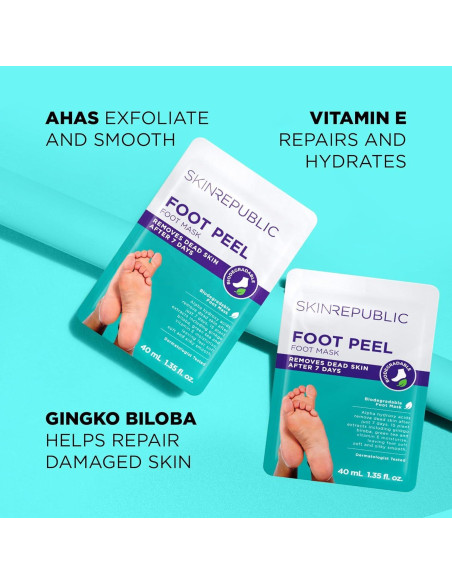 Mascarilla Exfoliante para Pies Skin Republic - 1 Par Biodegradable