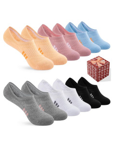 Calcetines Invisibles COOPLUS para Mujeres - 6 Pares Multicolor