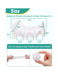 Separadores de Dedos de Silicona BLATOWN - 2 Pairs para Alivio de Juanetes 2