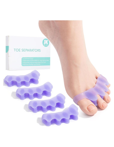 Separadores de Dedos de Gel Dr. JK ToePal - 2 Pares, Correctores de Juanete