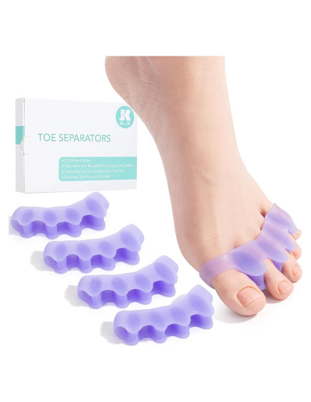 Separadores de Dedos de Gel Dr. JK ToePal - 2 Pares, Correctores de Juanete