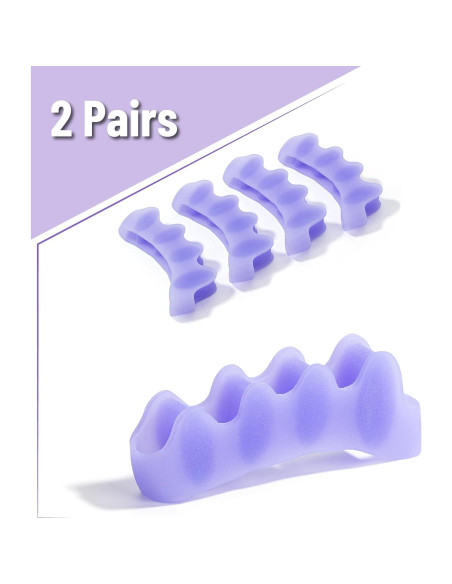 Separadores de Dedos de Gel Dr. JK ToePal - 2 Pares, Correctores de Juanete