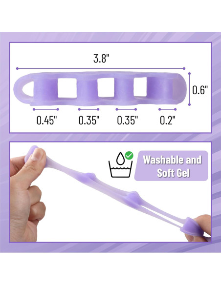 Separadores de Dedos de Gel Dr. JK ToePal - 2 Pares, Correctores de Juanete