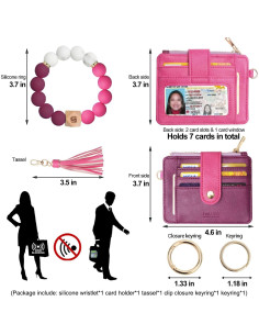 Pulsera Monedero de Silicona COOLANS Rosa y Púrpura para Mujeres 2