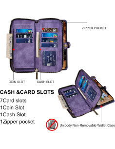 Funda Rssviss Plegable para iPhone 16 Pro 6.3" Morado con RFID 2