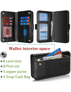 Funda Cartera Jaorty para iPhone 16 Pro con Bloqueo RFID 2