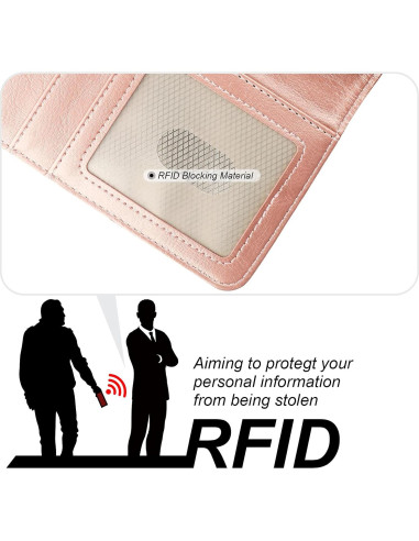 Funda Cartera Desmontable Bocasal para iPhone 16 Pro 6.3" Oro Rosa