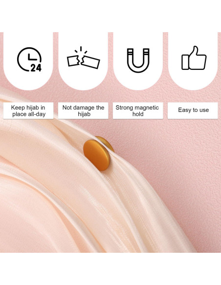8 Alfileres Magnéticos Coloridos para Hijab XIHIRCD 1.4cm