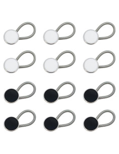 12 Extensores de Cuello Elástico LIOUCBD para Camisas - 6 Blancos y 6 Negros