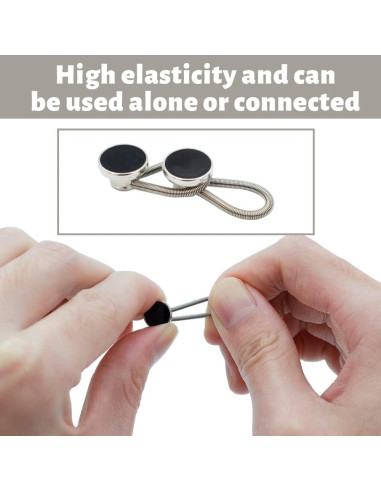 12 Extensores de Cuello Elástico LIOUCBD para Camisas - 6 Blancos y 6 Negros