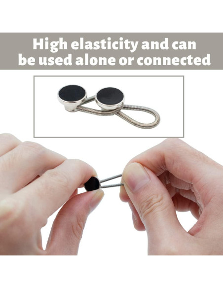 12 Extensores de Cuello Elástico LIOUCBD para Camisas - 6 Blancos y 6 Negros