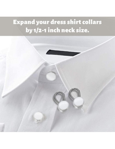 12 Extensores de Cuello Elástico LIOUCBD para Camisas - 6 Blancos y 6 Negros