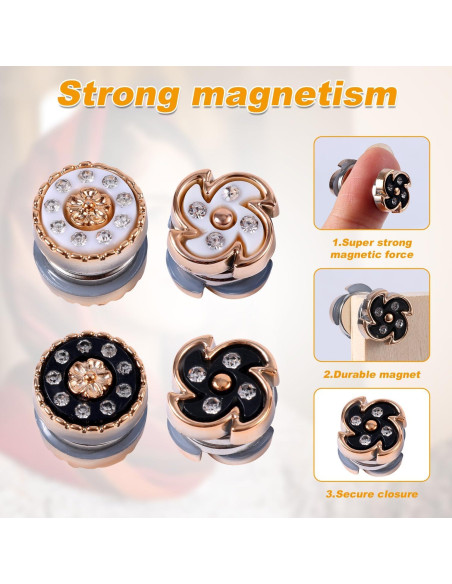 4 Pares de Pines Magnéticos para Hijab Gosknor - Sin Enganches