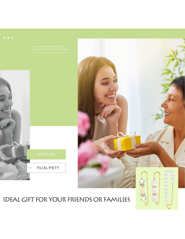 17 Alfileres de Perlas Falsas con Rhinestones para Mujeres