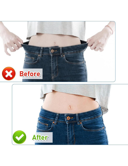 10 Piezas Ajustador de Cintura Elástico QfwdfcTrenz para Pantalones