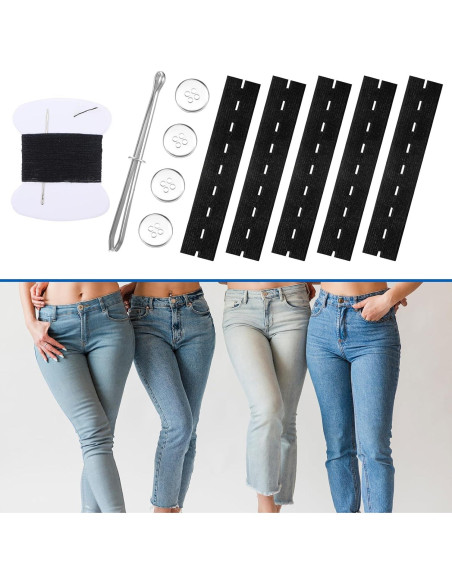 10 Piezas Ajustador de Cintura Elástico QfwdfcTrenz para Pantalones