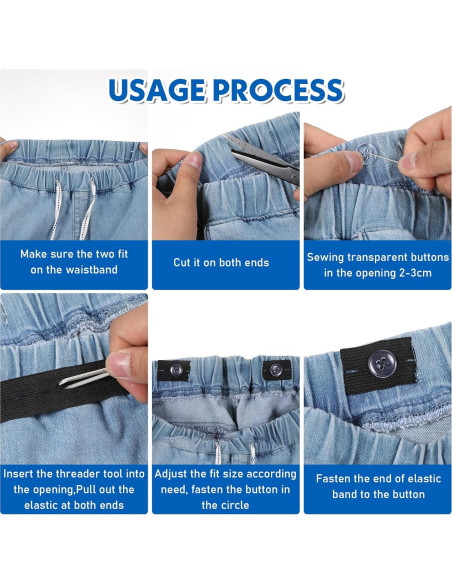 10 Piezas Ajustador de Cintura Elástico QfwdfcTrenz para Pantalones