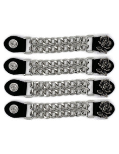 Extensores de Chaleco de Motocicleta 4 PCS - Cuero y Cromo