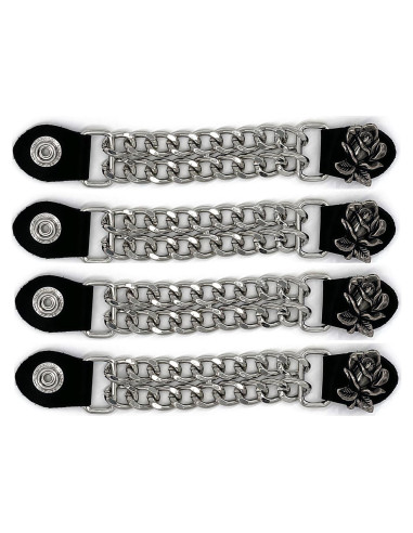 Extensores de Chaleco de Motocicleta 4 PCS - Cuero y Cromo