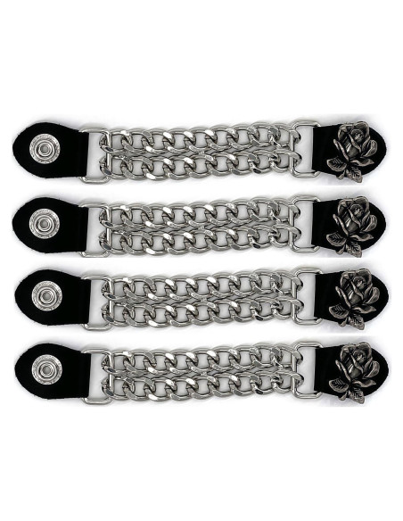 Extensores de Chaleco de Motocicleta 4 PCS - Cuero y Cromo