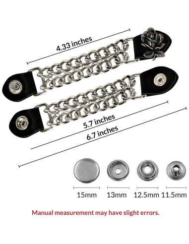 Extensores de Chaleco de Motocicleta 4 PCS - Cuero y Cromo