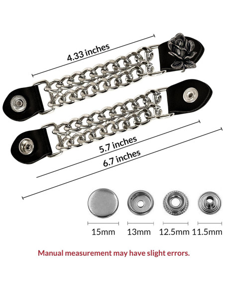 Extensores de Chaleco de Motocicleta 4 PCS - Cuero y Cromo
