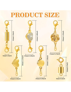 24 Cierres Magnéticos VZZNN para Collar y Pulsera - Oro y Plata 2