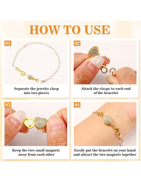 24 Cierres Magnéticos VZZNN para Collar y Pulsera - Oro y Plata