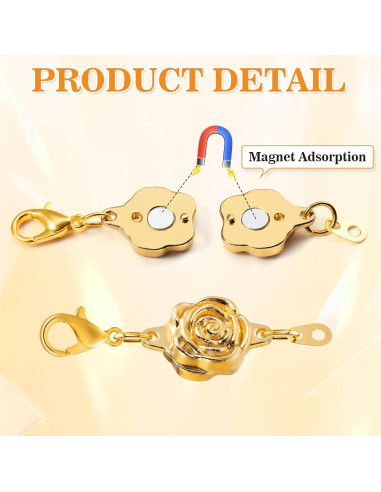 24 Cierres Magnéticos VZZNN para Collar y Pulsera - Oro y Plata