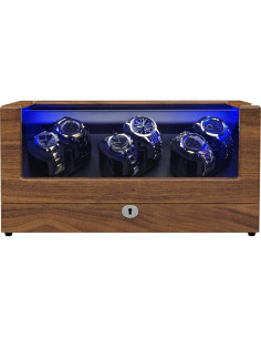 Winder de Reloj Automático TRIPLE TREE con 6 Espacios y LED 2