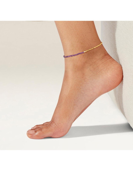 Pulsera de Tobillo DREMMY STUDIOS 14K Oro y Piedras Naturales