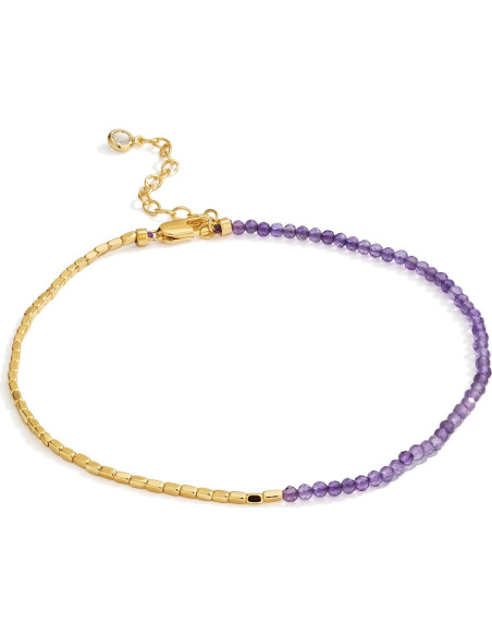 Pulsera de Tobillo DREMMY STUDIOS 14K Oro y Piedras Naturales