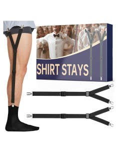 B&P Sujetadores de Camisa Ajustables para Hombres - Clips Antideslizantes