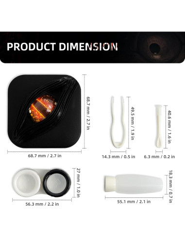Estuche para Lentes de Contacto UpaClaire Ojo Diablo Rojo