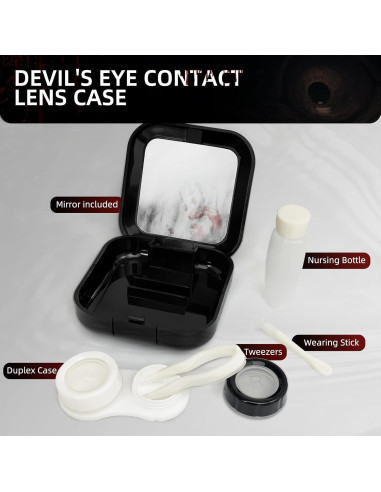 Estuche para Lentes de Contacto UpaClaire Ojo Diablo Rojo