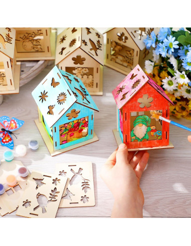 12 Casas de Madera para Pintar DIY Cinnvoice - Manualidades Primavera