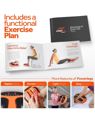 Masajeador de Pies Eléctrico Powerfit ETF002M-O con Control Remoto