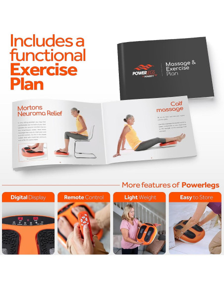 Masajeador de Pies Eléctrico Powerfit ETF002M-O con Control Remoto