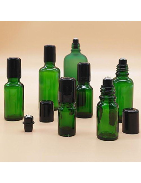 3 Botellas de Vidrio Verde Rellenables TUPWEL-1 50ml