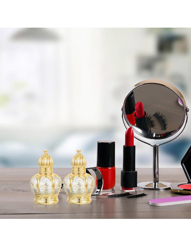 Botellas de Aceite Esencial con Rodillo jojofuny 10ml Doradas