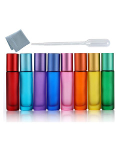 8 Botellas de Rodillo Coloridas 10ml Elfenstall para Aceites