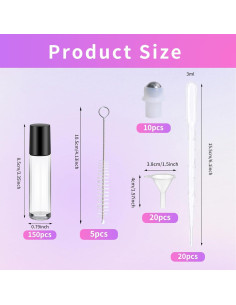 150 Botellas de Vidrio Roller 10ml Olutacot a Prueba de Fugas 2