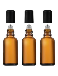 3 Botellas de Vidrio con Rodillo 100ml GSHLLO para Aceites